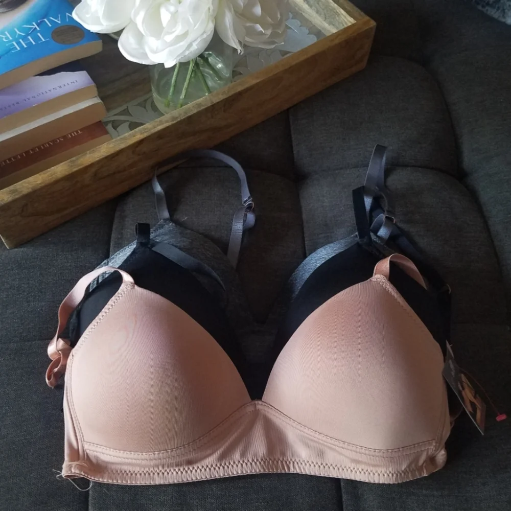 Dark Heather Gray Body Embrace Racerback Wire-free Comfort Bra NWT